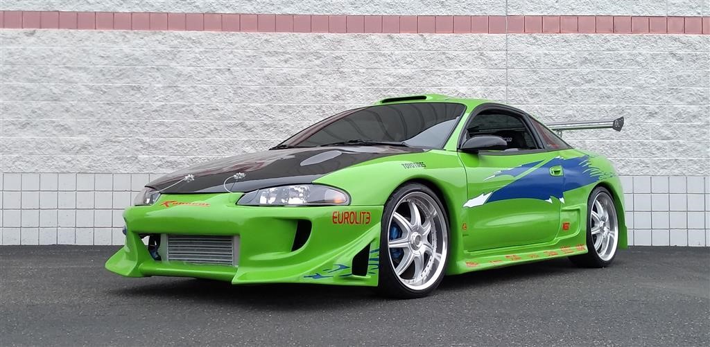 The 1995 Mitsubishi Eclipse GST, one of two iconic cars from the original Fast and Furious film (the other being an orange Supra)