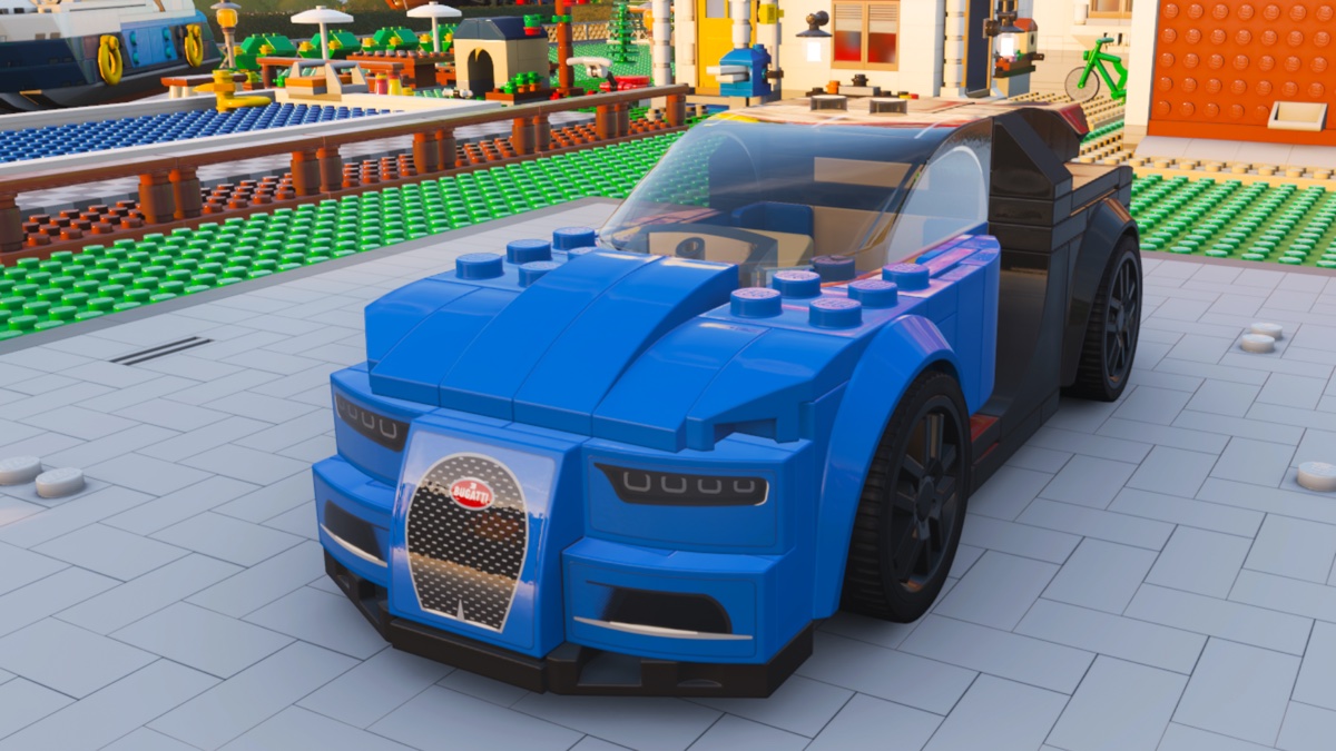 The Bugatti Chiron in the LEGO Speed Champions expansion to Forza Horizon 4